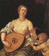 MICHELI Parrasio The Lute-playing Venus with Cupid ASG oil on canvas